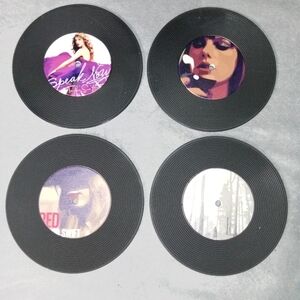 4 New Taylor Swift Vinyl Coasters
